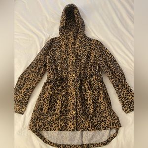 Jcrew cheetah rain coat